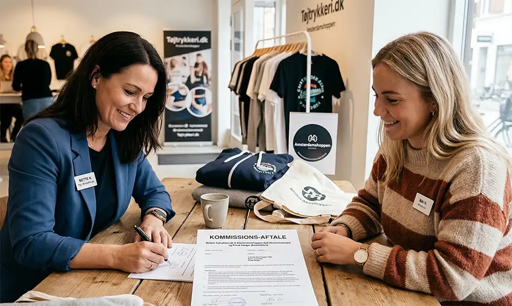 få solgt dine special vare med en kommisionsaftale med Tøjtrykkeriet i Odense.